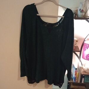Lane Bryant Green Long Sleeve Top